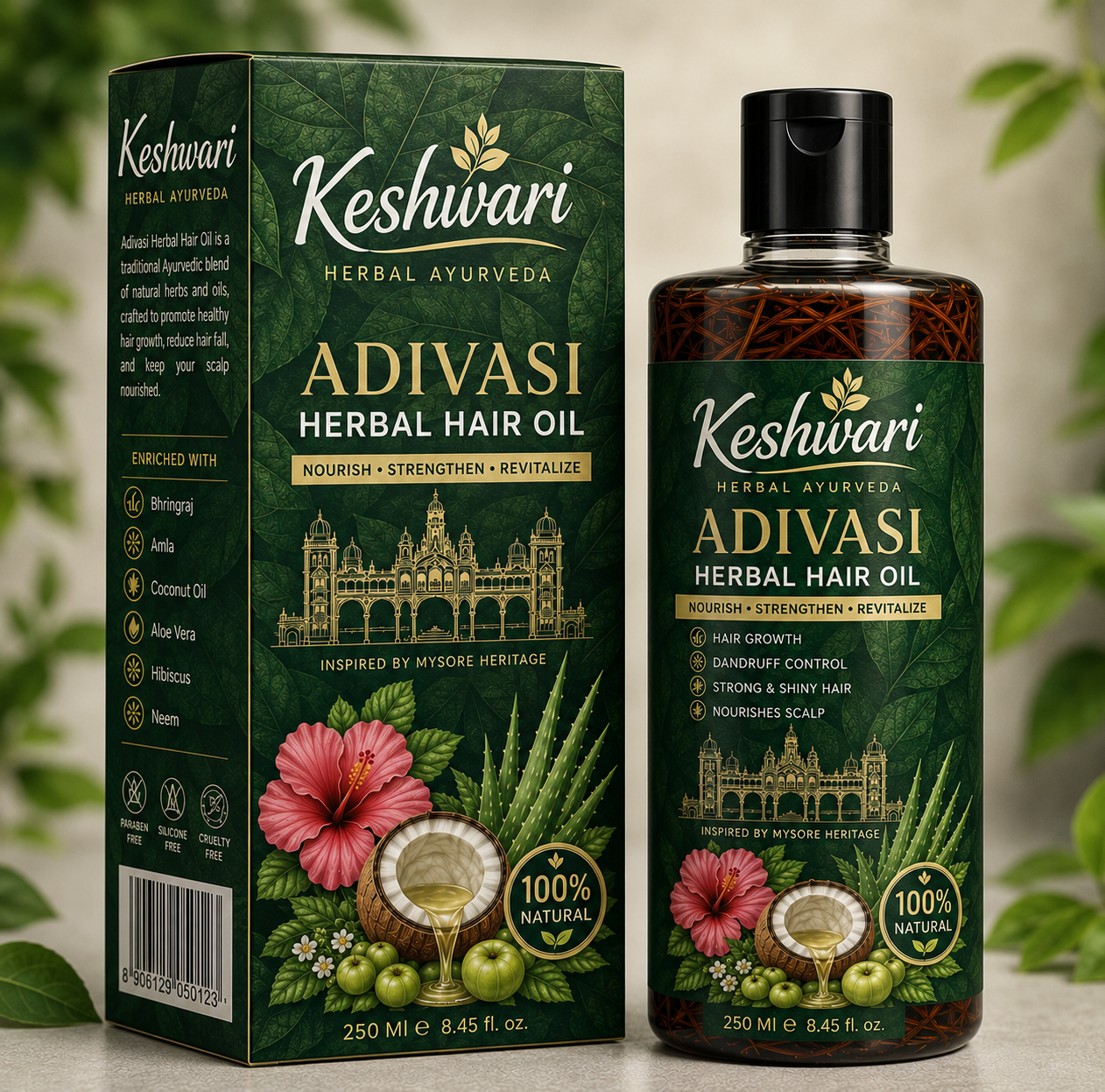 MYSORE KESHWARI HAKKI PIKKI HERBAL HAIR OIL