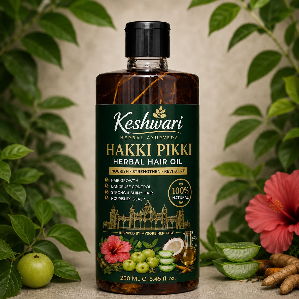 MYSORE KESHWARI HAKKI PIKKI HERBAL HAIR OIL
