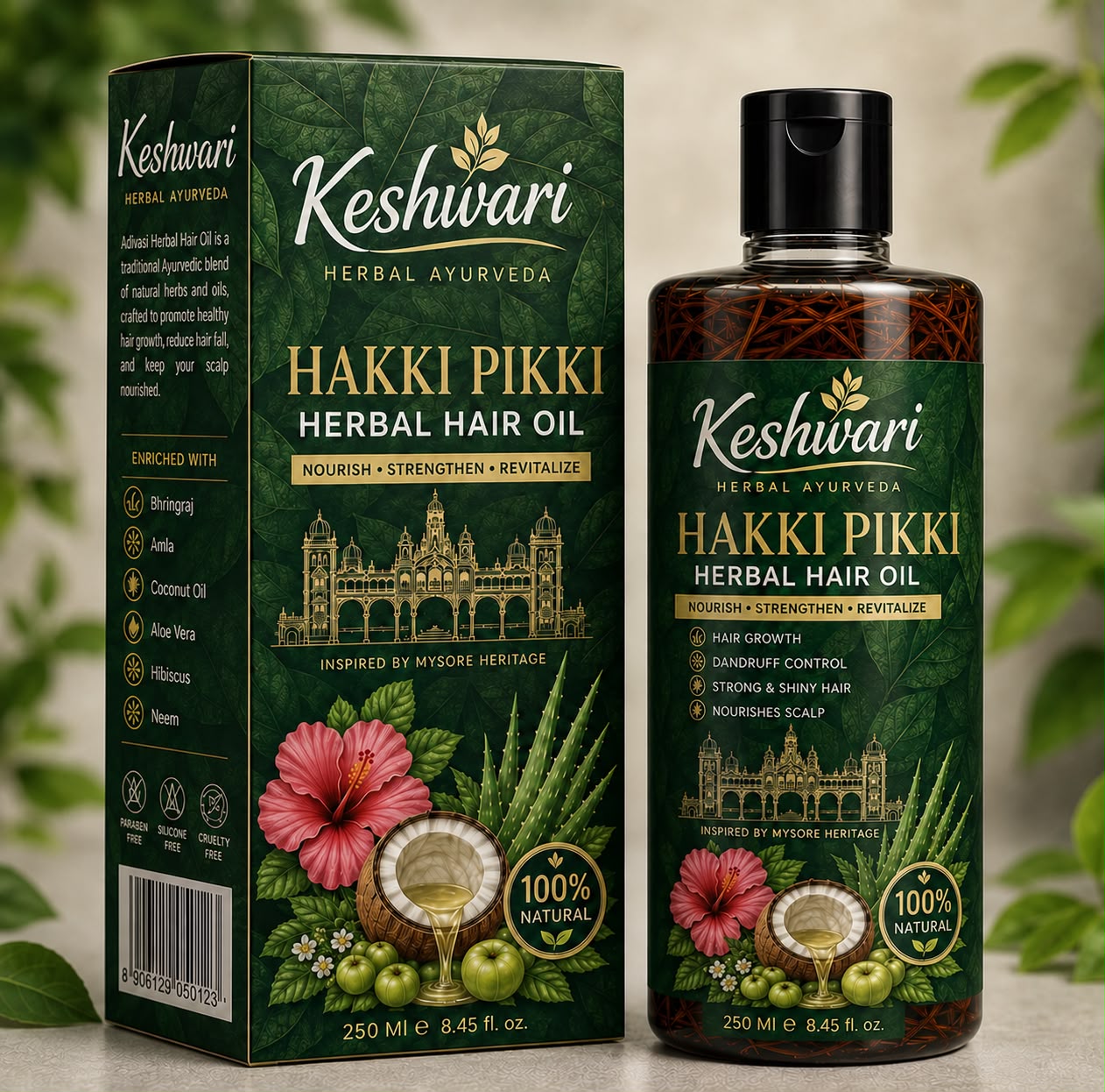 MYSORE KESHWARI HAKKI PIKKI HERBAL HAIR OIL